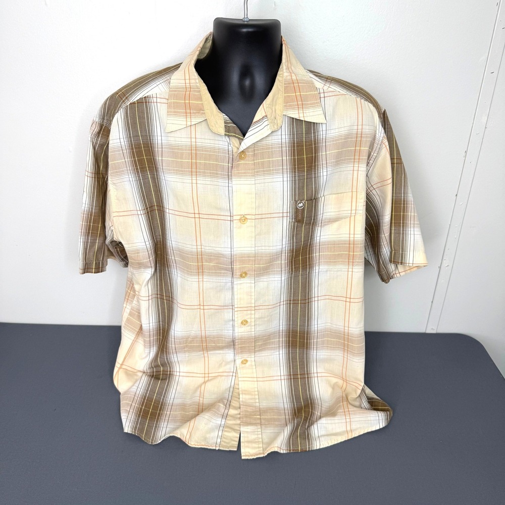 Mecca Shirt Mens Large Plaid Short Sleeve Button Down Streetwear Y2K Casual